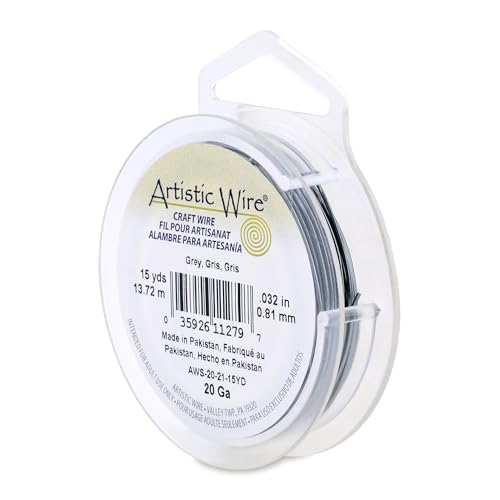 Image of Artistic Wire, 20 Gauge Tarnish Resistant Colored Copper Craft Wire, Grey, 15 yd