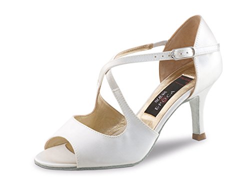 Chaussures de danse blanc satiné 6cm pour éviter de glisser dehors