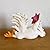 PUXING White Rooster Statue - Enchanting Posture, Lying Down, Winking, Garden Decor