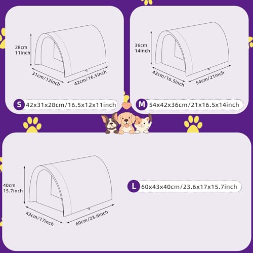 Vinnypet Katzenhaus Für Draußen Winterfest Wasserdicht Und Warm Faltbare Katzenhöhle mit Plüschkissen Weich Hundehöhle Tierheim Für Streuner Haustiere 42x31x28cm – Bild 8