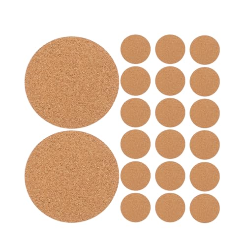 Genérico 50 Posavasos de Corcho para Bebidas: Almohadillas de Corcho Redondas Autoadhesivas de 8 cm, Tazas de café y Vasos de Bebidas, absorbentes y aislantes.
