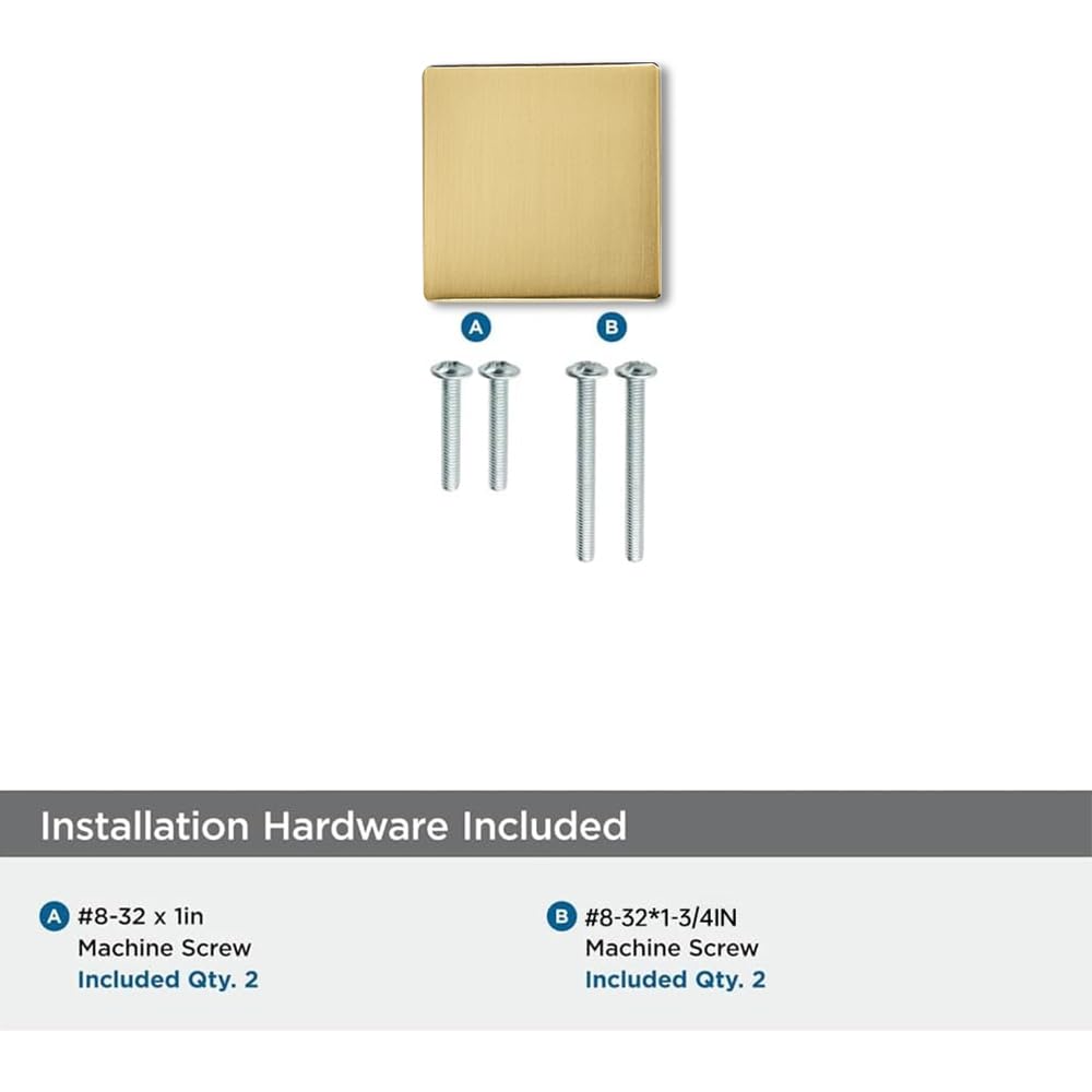KHTUMEWARE-295+323 Square Knob, Champagne Bronze, 1-1/2 in (38 mm), 2-Pack in Champagne Bronze — KHTUMEWARE