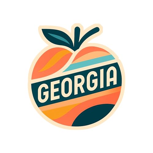 Vagabond Heart Georgia Sticker - Waterproof Weatherproof Decal for Laptop Water Bottle Car Bumper - Durable Georgia Peach Travel Souvenir - Atlanta UV Fade Resistant Vinyl - 2.75 Tall