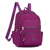 Mochila Escolar Feminina de Grande Capacidade | Nylon Impermeável para Estudantes e Trabalho(Roxo)