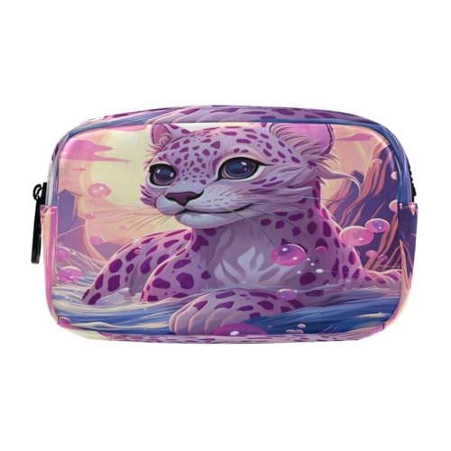 Ghepardo Astuccio per Matite per Trucco Cosmetico per Penne per Studenti Ragazze Ragazzi fantasia viola