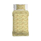 LA DOLCE CASA | Juego de funda nórdica para cama individual con estampado, 100% algodón, juego con funda nórdica de 200 x 150 cm y funda de almohada de 50 x 80 cm, línea Mr. Cotton, impresión Enula