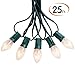 Minetom C9 Clear Christmas String Lights, 25FT 25 Bulbs Bright & Warm Outdoor Christmas Lights, Long Life C9 String Lights for Tree Patio Gazebo Wreath, Green Wire