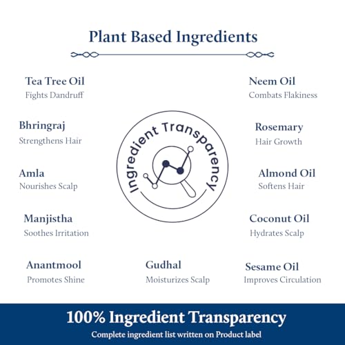 Blue Nectar Tea Tree Healthy Scalp and Anti Dandruff Hair Oil with 14 Ayurvedic herbs (100 ml) - Image 6