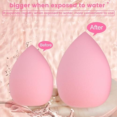 Image of Multi-Shape Makeup Sponge Set | 20 Piece Beauty Puff Collection with Headband and Clean Sponge | Pink, Purple, Beige & Bright Sets | Face Blender Kit for Cream, Liquid & Powder | Aesthetic and Functional Makeup Tool (Baby Pink, 20Pcs)