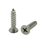 BCP Fasteners 100 Qty #10 x 3/4' Flat Head 304 Stainless Phillips Head Wood Screws (BCP26)