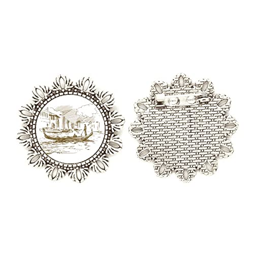 Broche de flores plateadas para fijar fulares y adornar americanas