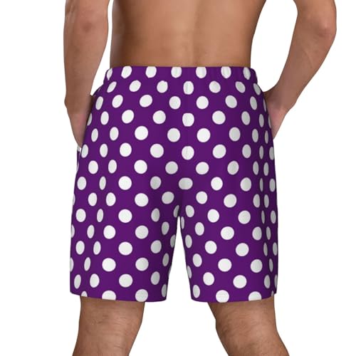 Purple Polka Dot Funny Men's Swim Trunks Board Shorts Quick Dry-4