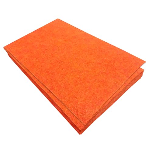 Jtnohx Felt for Crafts 16 Pcs Felt Fabric 711.3 Stiff Felt Sheets Craft Felt Square for Sewing (Orange)