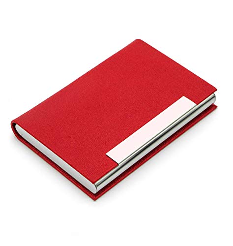 Preisvergleich Produktbild Visitenkarten Etui, Kartenetui für Deine Visitenkarten, Visitenkartenbox, Visitenkartenhalter für Damen & Herren (Rot)