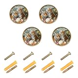 tplaotee Easter Tigers - Pomelli per cassetti da cucina, 32 mm, per armadietti e cassetti, confezione da 4