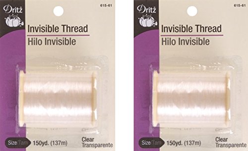 Filetage invisible Dritz 137,2 m lot de 2 bobines de fil transparent pour couture