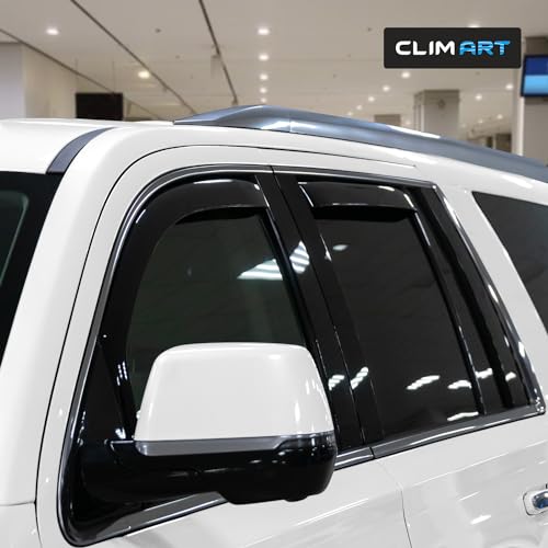 Image of CLIM ART in-Channel Incredibly Durable Rain Guards for Cadillac Escalade ESV 2015-2020, Original Window Deflectors, Vent Window Visors, Vent Deflector, 4 pcs. - 615259