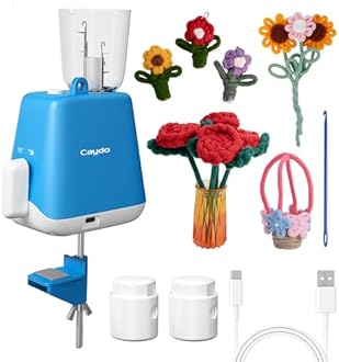 Caydo i Cord Knitting Machine, Electric iCord Maker Tool with Adequate Tension, i-Cord Knitter Machine, Automatic Knitting Yarns to i-Cords, Efficiently DIY Knitting Machine for Crocheters(Patented)