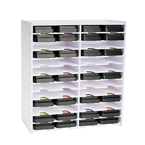 Image of Krafetto 26 Grids Ink Pad Storage Rack, Wall-mountable Stamp Pad Organizer Holder Compatible with 3 inch x 3 inch Ink Pads(Grid Size 6.2 inch W x 3 inch D x 0.8 inch H)