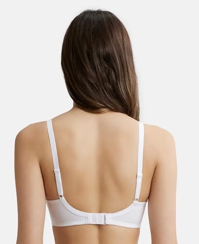 Image of Jockey FE40 Women Wirefree Padded Super Combed Cotton Elastane Stretch Full Coverage T-Shirt Bra with Cross Over Fit