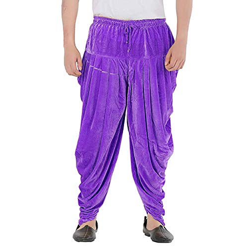 Men Patiyala Salwar Pants Velvet Elastic Waistband Handmade Party Wear