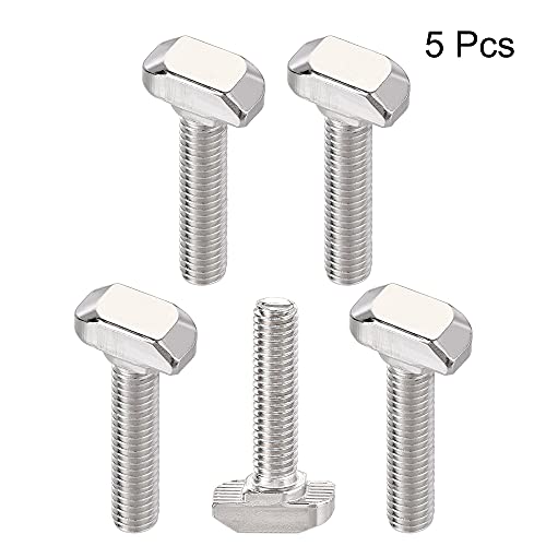 Image of uxcell M6x25mm T-Slot Drop-in Stud Sliding Bolt Screw Carbon Steel for 30 Series Aluminum Profile 5pcs