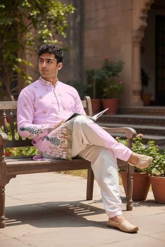 Image of Trustous Men's Pure Cotton Kurta Dhoti Set | Traditional Ethnic Wear for Festive, Wedding & Puja Occasion