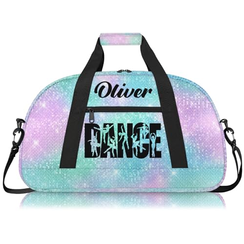 Personalized-Dance-Bag for Girl Custom-Gymnastics-Bag Sport Duffel Bag Ballet Bag Cheerleader Weekender Bags Travel Bag for Kids Dance Girl Glitter