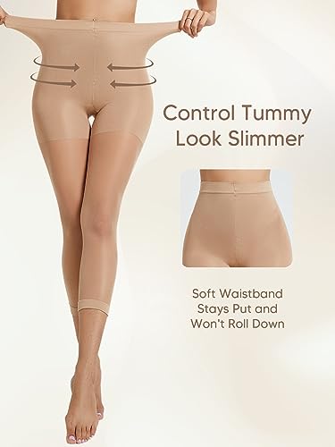 Shapewear Leggings For Women High waisted Footless Pantyhose Capri Tummy Control Body Shaper3