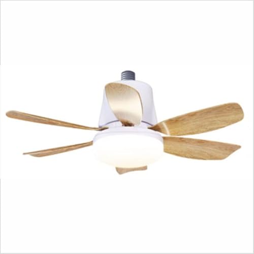 PAPUQ Ventilador de techo con luz, silencioso DC, mando a distancia, BLANCO, Ø 46cm, tono de luz ajustable y regulable. E27.