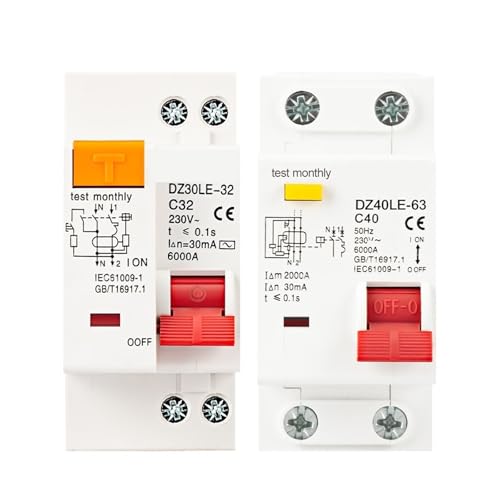 Disjoncteur différentiel 1P+N 230V DZ30LE 6A pour tableau électrique domestique