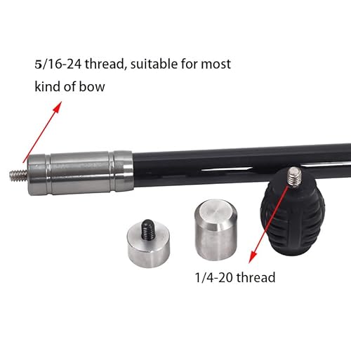 Hnzmdy 3-30 Inch Archery Carbon Fiber Bow Stabilizer Balance Bar Rod Shock Absorber Damping System With Stabilizer Weight For Recurve Compound Bow(Grey, 10 Inch) #TOP2