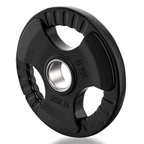 Elevens Bumper Plates Olympic Rubber Weight Plate Set 10/25Lb 2-Inch Steel Insert For Olympic Bars For Strength Training, Weightlifting And Crossfit, Single #TOP5