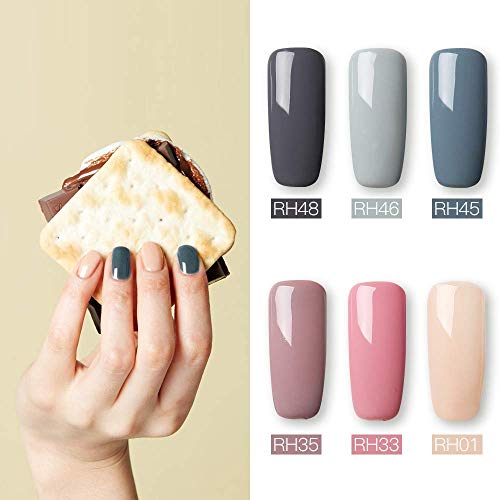 ROSALIND Gel Lack UV Set Hybrid Nagellack 6 Farben lakiery hybrydowe do paznokci Graue rosa Reihe Soak Off Gel Poilsh… – Bild 3