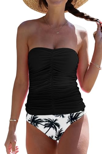 Beachsissi Smocked Tummy Control Gradient Print Tankini Set