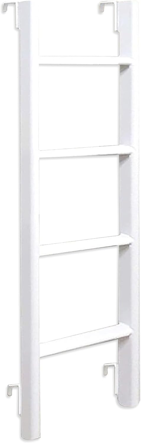 Metal Camper Bunk Bed Ladder - White Universal RV Bunk Ladder with Hooks Home Loft Dorm Bunk Bed Safety Climb Ladders, Replacement Twin Bed Step Ladder (Size : 150cm(59"))