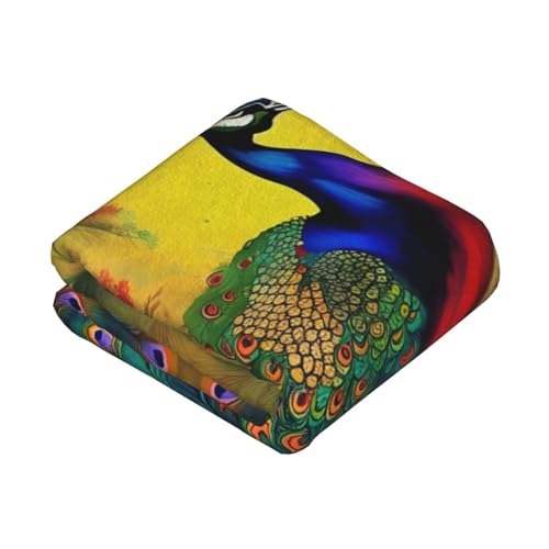 Couverture chaude fleurs de paon jeté de lit durable isolant contre le froid