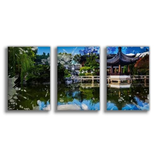 HDSDA Lansu - Póster de lienzo chino para jardín, decoración de dormitorio, oficina, habitación, regalo, 40 x 60 cm