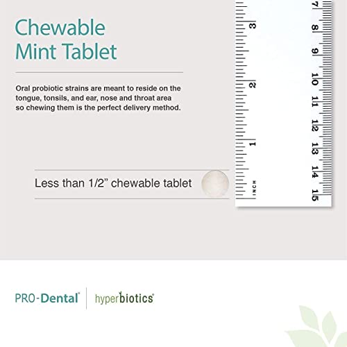 Hyperbiotics Vegan Pro Dental Ent | Chewable Mint Tablets | Premium Probiotic Supplement For Oral Health | Sugar Free | Ears, Nose, Throat | Freshen Bad Breath At It's Source | 90 Count #TOP5