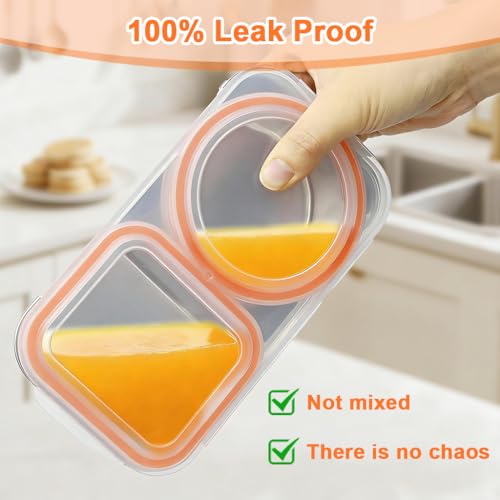 Image of Supvox 304 Steel Tiffin Box for Kids, 2 Compartments Leakproof Airtight Food Container, BPA Free ClearLid, Portable Bento Box for School Office Travel, 400ml