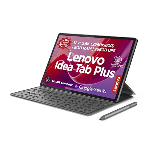 Tablet Lenovo Idea Tab Plus |12,1" 2,5K| 8 GB + 256 GB UFS| Android 15 | Incluye: Tab Pen Plus + Teclado
