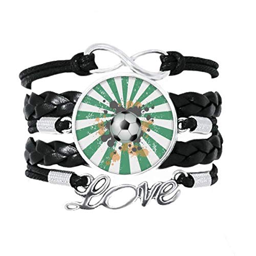 Bracelet de football en cuir tressé, idée cadeau pour supporter