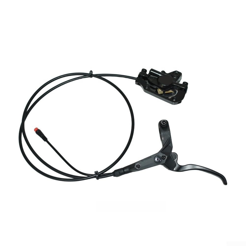 Set freno a disco idraulico per bici elettrica ed Ebike, sensore di spegnimento a 2 pin, pinza in lega con rotori da 180 mm, tubo anteriore 1100 mm e posteriore da 1800 mm, nero
