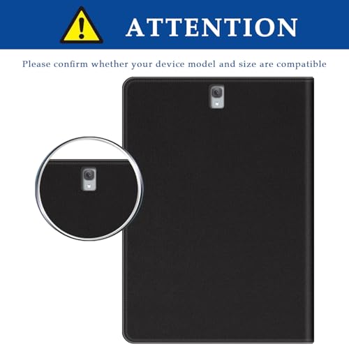 Étui en cuir Galaxy Tab S3 9.7 noir avec coque silicone TPU intégrée