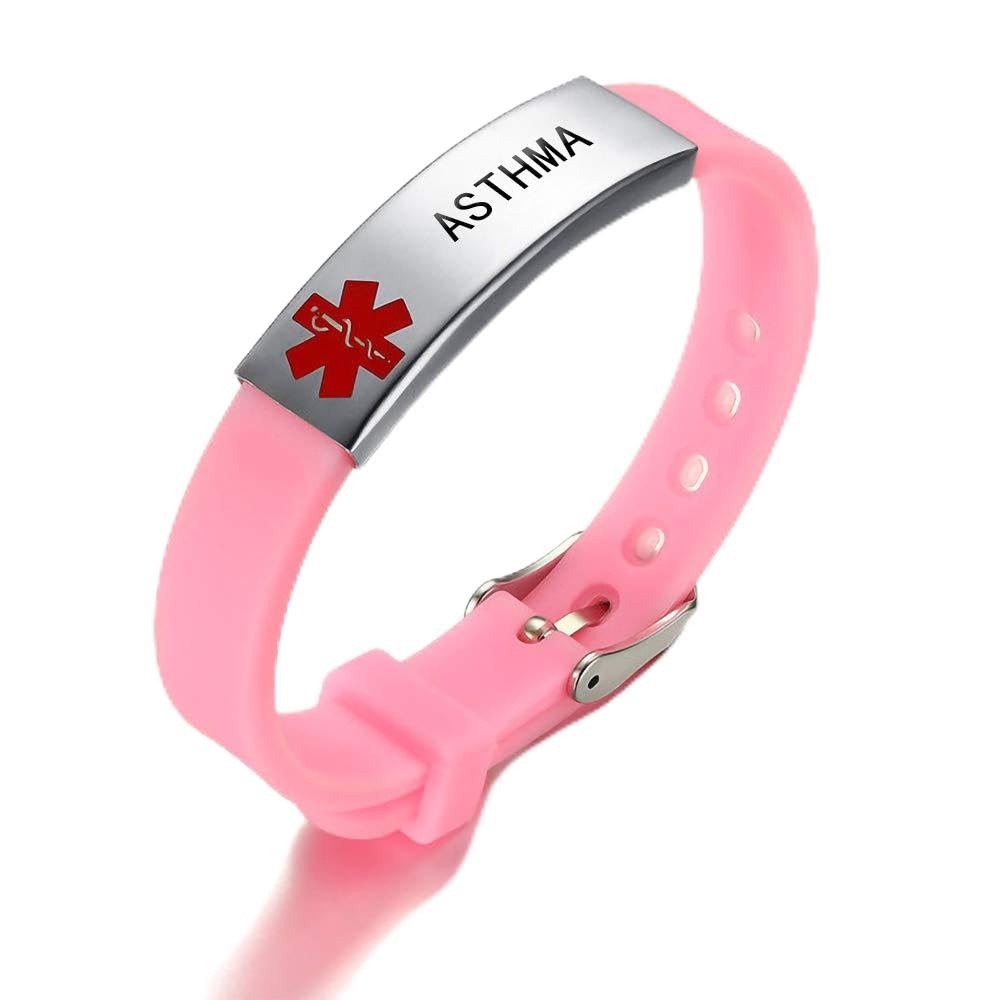 Medical Alert Customized ID Bracelet Free Custom Engraving Personalized Gift Adjustable Wristband for Men Women in Emergency First Aid