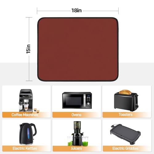 Amerbro Heat Resistant Mat for Air Fryer, 15 x 18in Heat Resistant Mat for Countertop, Fireproof Silicone Countertop Protector Appliance Slider for Air Fryer, Coffee Maker, Toaster, Oven (Red)