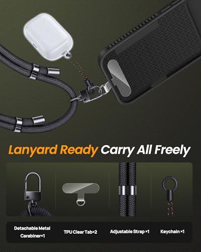 Image of for iPhone 17 Air Case Wallet with Stand & Phone Lanyard Crossbody (2X Phone Tabs) & Card Holder & Camera Cover, Military Grade Drop Protection Phone Case for iPhone 17 Air 6.5 inch 2025, Black