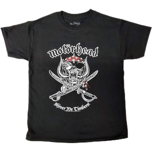 Motorhead Shiver Me Timbers Official Childrens Tee T-Shirt Boys Kids 11-12 Years Black