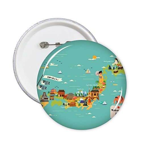 Badge bouton culture japonaise XL le cadeau idéal en lot de 5 pièces