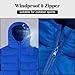 Lovekider Youth Hooded Coat for Winter Children Blue Warm Jacket with 4 Pockets Fashion Boys Puffer Coats for Sports 10-12 Years Old